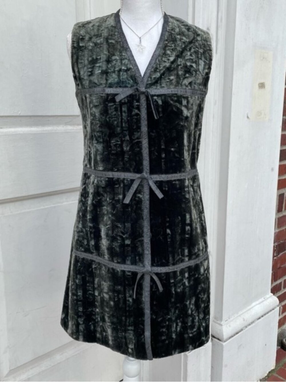 Vintage 60s Mod Velvet Vest Dress